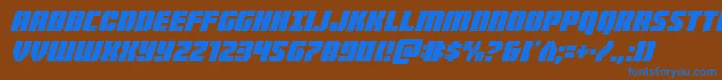 Warpthrustercondital-fontti – siniset fontit ruskealla taustalla