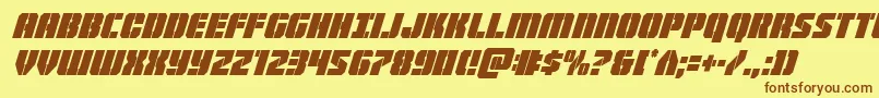 Warpthrustercondital Font – Brown Fonts on Yellow Background