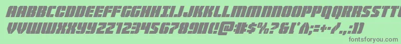 Warpthrustercondital Font – Gray Fonts on Green Background