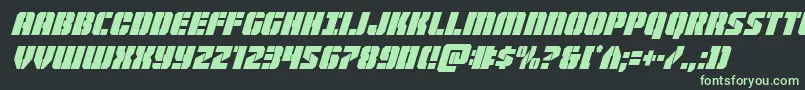 Warpthrustercondital Font – Green Fonts on Black Background