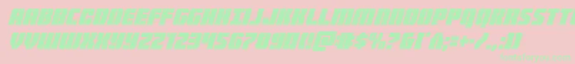 Weitere Informationen zur Warpthrustercondital-Schriftart Warpthrustercondital-Schriftart – Grüne Schriften auf rosa Hintergrund