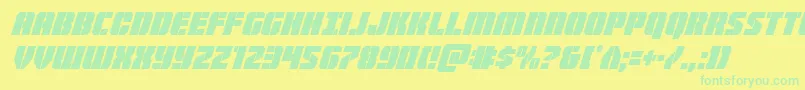 More about Warpthrustercondital Font Warpthrustercondital Font – Green Fonts on Yellow Background