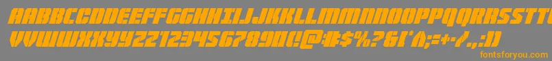 Warpthrustercondital Font – Orange Fonts on Gray Background
