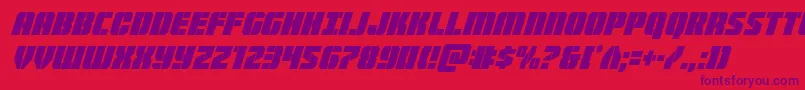 フォントWarpthrustercondital – 赤い背景に紫のフォント