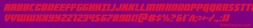 Więcej informacji o czcionce Warpthrustercondital Czcionka Warpthrustercondital – czerwone czcionki na fioletowym tle