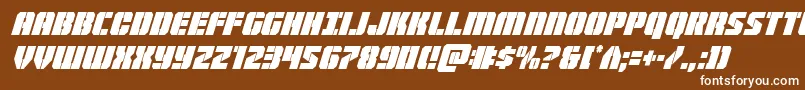 Warpthrustercondital Font – White Fonts on Brown Background