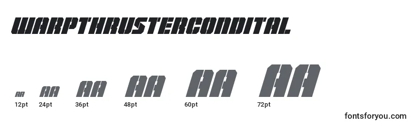 Warpthrustercondital Font Sizes