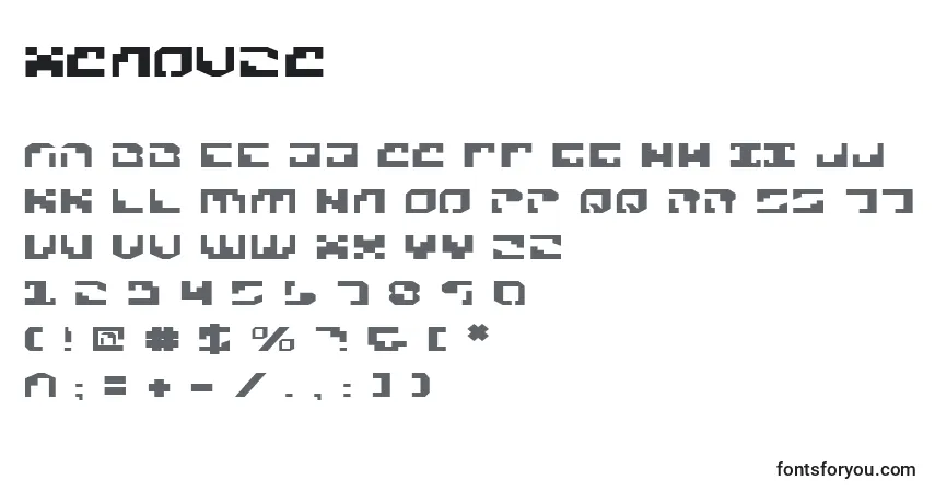 Schriftart Xenov2e – Alphabet, Zahlen, spezielle Symbole