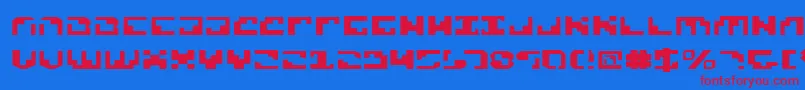 Xenov2e-Schriftart – Rote Schriften auf blauem Hintergrund