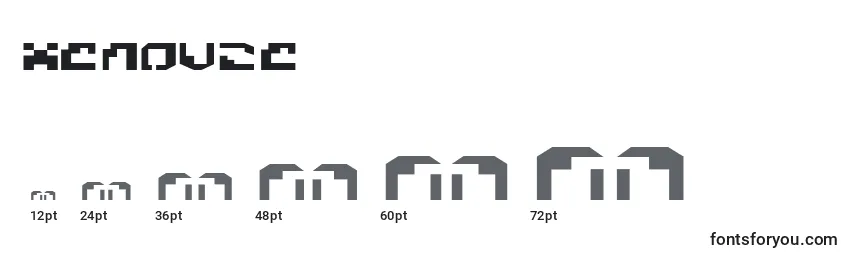 Размеры шрифта Xenov2e