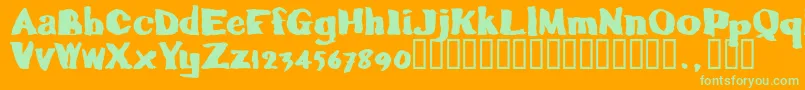 Caljoetrial Font – Green Fonts on Orange Background