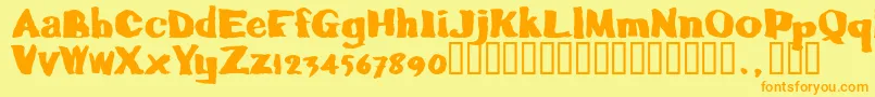 Caljoetrial Font – Orange Fonts on Yellow Background