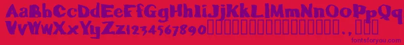 Caljoetrial Font – Purple Fonts on Red Background