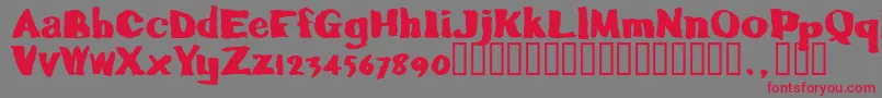 フォントCaljoetrial – 赤い文字の灰色の背景
