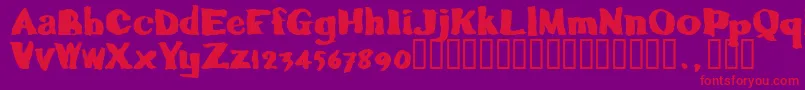 Caljoetrial Font – Red Fonts on Purple Background