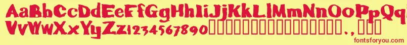 Caljoetrial Font – Red Fonts on Yellow Background