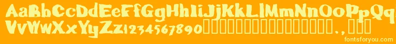 Caljoetrial Font – Yellow Fonts on Orange Background