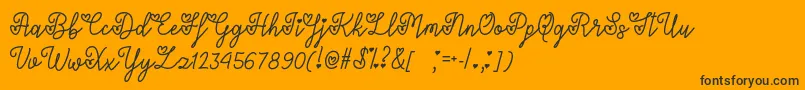 LoversInFebruaryOtf-Schriftart – Schwarze Schriften auf orangefarbenem Hintergrund
