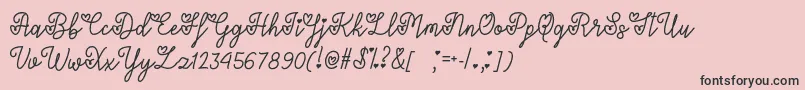 LoversInFebruaryOtf-fontti – mustat fontit vaaleanpunaisella taustalla