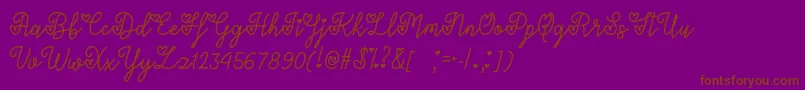 LoversInFebruaryOtf-Schriftart – Braune Schriften auf violettem Hintergrund