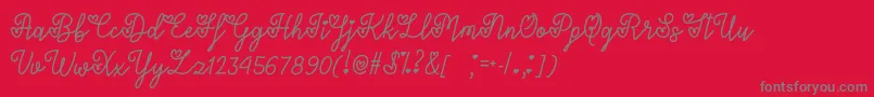 LoversInFebruaryOtf Font – Gray Fonts on Red Background