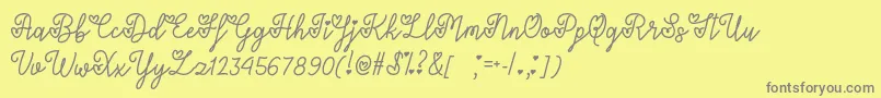 LoversInFebruaryOtf-Schriftart – Graue Schriften auf gelbem Hintergrund