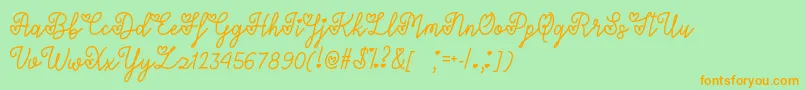 LoversInFebruaryOtf Font – Orange Fonts on Green Background