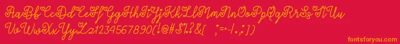 LoversInFebruaryOtf Font – Orange Fonts on Red Background