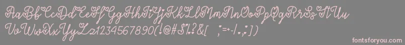 LoversInFebruaryOtf-fontti – vaaleanpunaiset fontit harmaalla taustalla