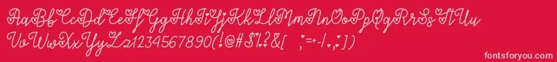 LoversInFebruaryOtf-Schriftart – Rosa Schriften auf rotem Hintergrund