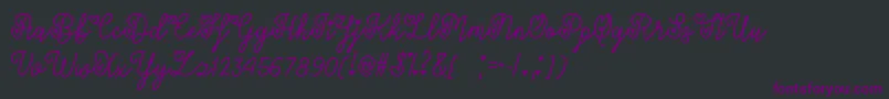 Шрифт LoversInFebruaryOtf – фиолетовые шрифты на чёрном фоне