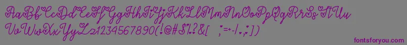 Шрифт LoversInFebruaryOtf – фиолетовые шрифты на сером фоне