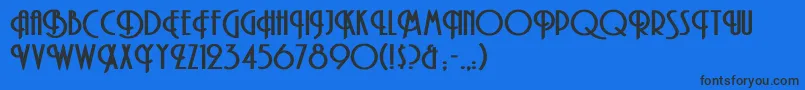 CurviBold Font – Black Fonts on Blue Background