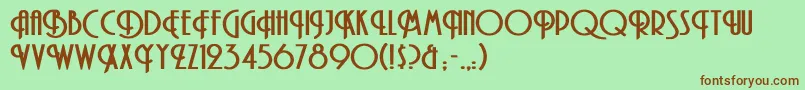 CurviBold-Schriftart – Braune Schriften auf grünem Hintergrund