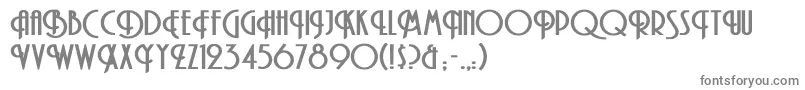 フォントCurviBold – 白い背景に灰色の文字