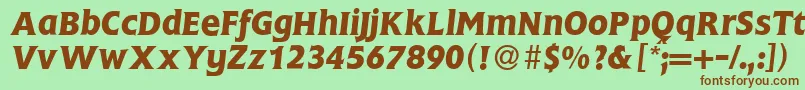 FlemingBolditalic Font – Brown Fonts on Green Background