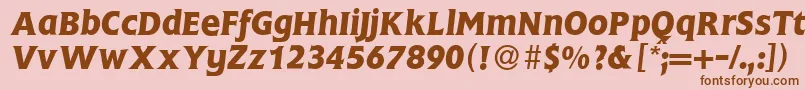 FlemingBolditalic Font – Brown Fonts on Pink Background