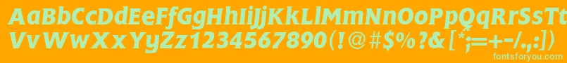 FlemingBolditalic Font – Green Fonts on Orange Background