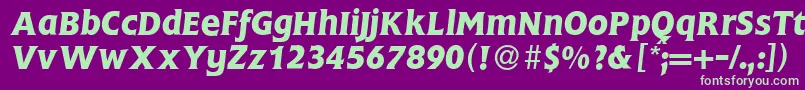 FlemingBolditalic Font – Green Fonts on Purple Background