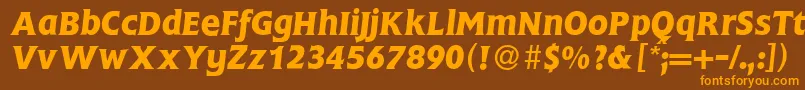 FlemingBolditalic Font – Orange Fonts on Brown Background