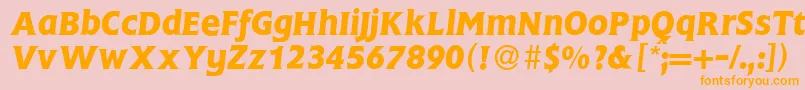 FlemingBolditalic Font – Orange Fonts on Pink Background