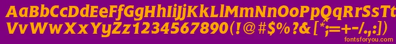 FlemingBolditalic Font – Orange Fonts on Purple Background