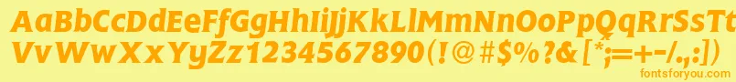 FlemingBolditalic Font – Orange Fonts on Yellow Background