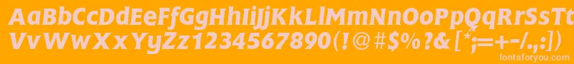 FlemingBolditalic Font – Pink Fonts on Orange Background