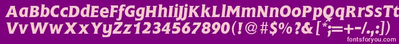 FlemingBolditalic Font – Pink Fonts on Purple Background