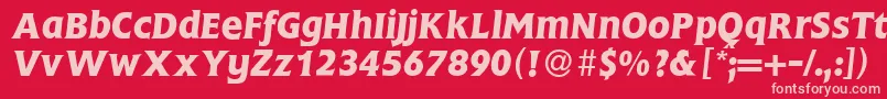 FlemingBolditalic Font – Pink Fonts on Red Background