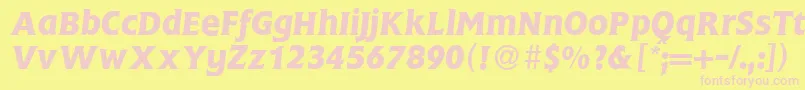 Police FlemingBolditalic – polices roses sur fond jaune