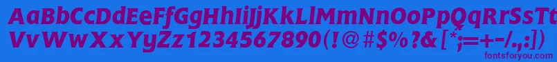 FlemingBolditalic Font – Purple Fonts on Blue Background