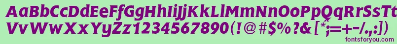 FlemingBolditalic Font – Purple Fonts on Green Background