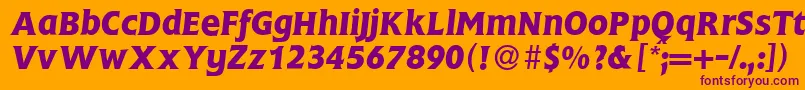 FlemingBolditalic Font – Purple Fonts on Orange Background